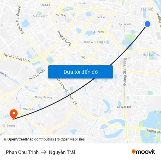 Phan Chu Trinh to Nguyễn Trãi map
