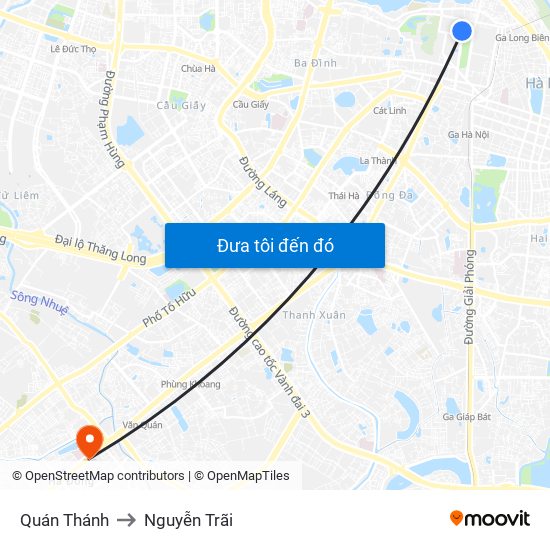 Quán Thánh to Nguyễn Trãi map