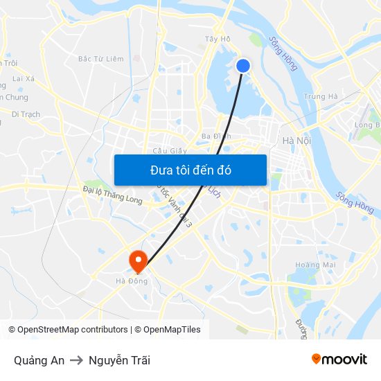 Quảng An to Nguyễn Trãi map