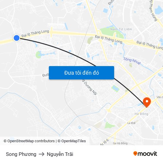 Song Phương to Nguyễn Trãi map