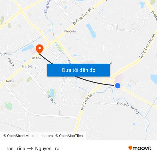 Tân Triều to Nguyễn Trãi map