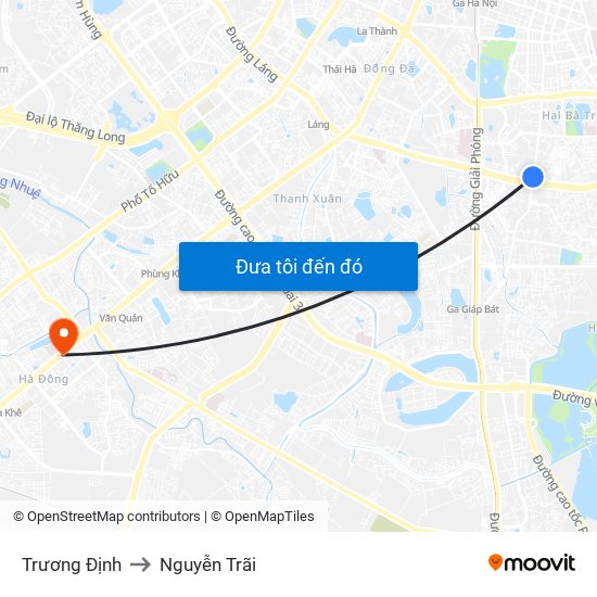 Trương Định to Nguyễn Trãi map