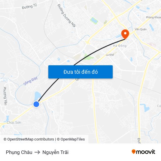 Phụng Châu to Nguyễn Trãi map