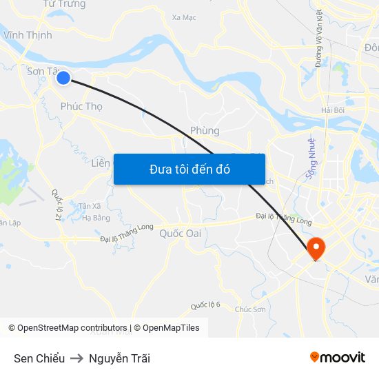 Sen Chiểu to Nguyễn Trãi map