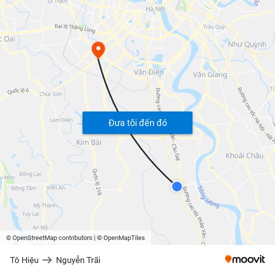 Tô Hiệu to Nguyễn Trãi map