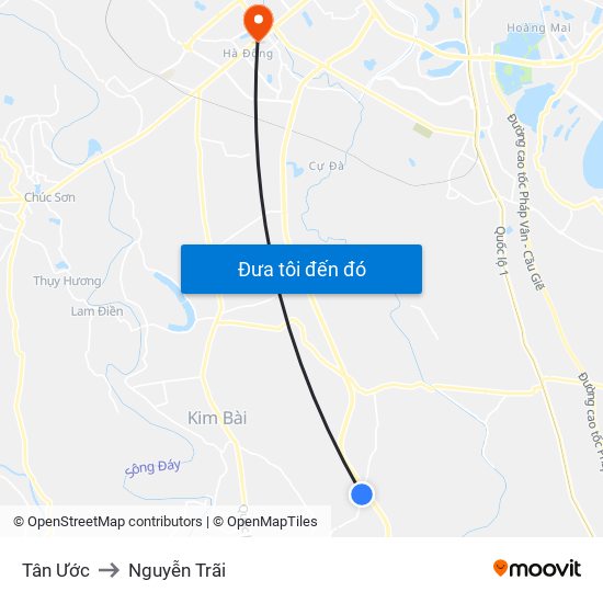 Tân Ước to Nguyễn Trãi map