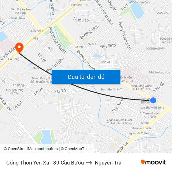 Cổng Thôn Yên Xá - 89 Cầu Bươu to Nguyễn Trãi map