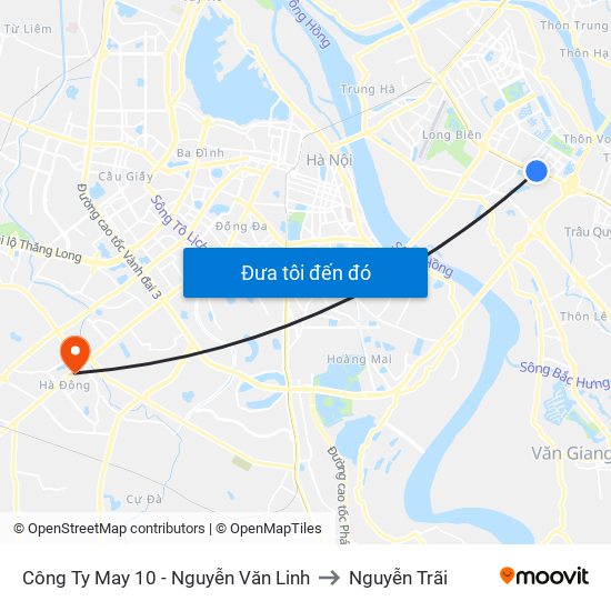 Công Ty May 10 - Nguyễn Văn Linh to Nguyễn Trãi map