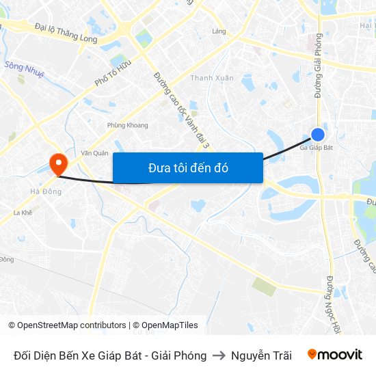 Đối Diện Bến Xe Giáp Bát - Giải Phóng to Nguyễn Trãi map