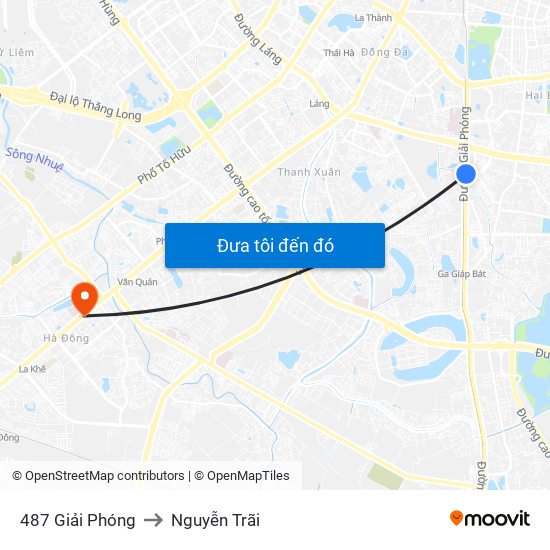 487 Giải Phóng to Nguyễn Trãi map