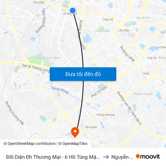 Đối Diện Đh Thương Mại - 6 Hồ Tùng Mậu (Cột Sau) to Nguyễn Trãi map