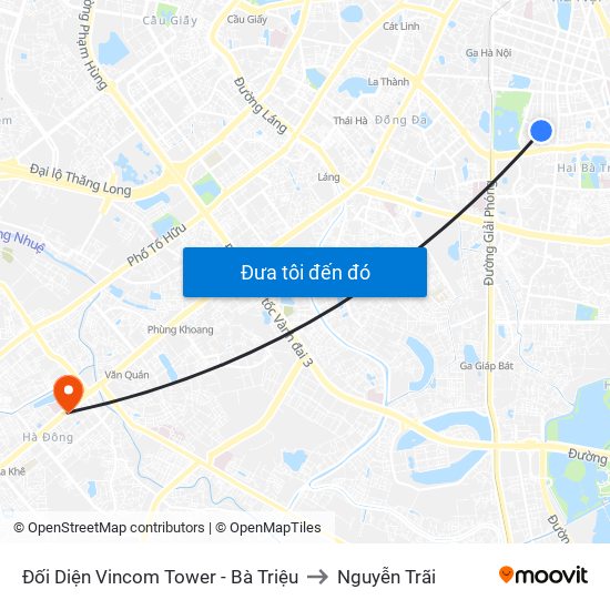 Đối Diện Vincom Tower - Bà Triệu to Nguyễn Trãi map