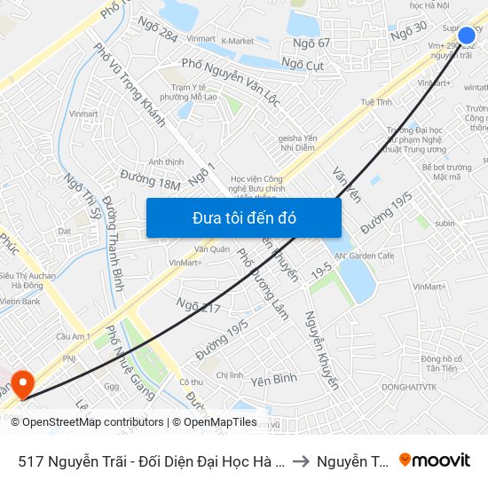 517 Nguyễn Trãi - Đối Diện Đại Học Hà Nội to Nguyễn Trãi map