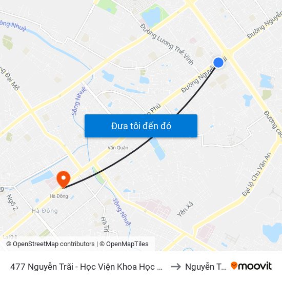 477 Nguyễn Trãi - Học Viện Khoa Học Xã Hội to Nguyễn Trãi map