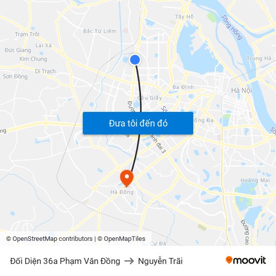 Đối Diện 36a Phạm Văn Đồng to Nguyễn Trãi map