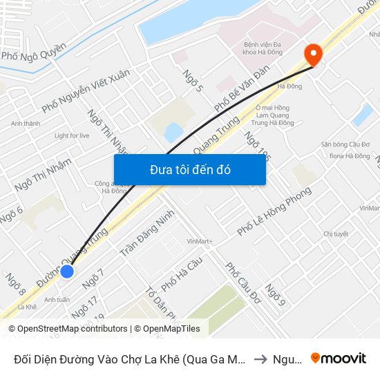 Đối Diện Đường Vào Chợ La Khê (Qua Ga Metro La Khê) - 405 Quang Trung (Hà Đông) to Nguyễn Trãi map