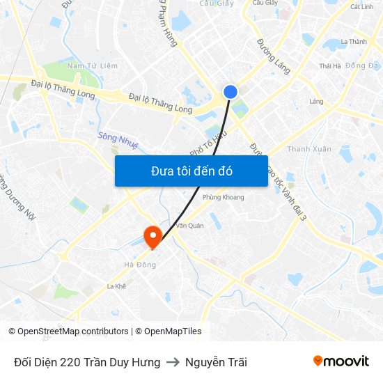 Đối Diện 220 Trần Duy Hưng to Nguyễn Trãi map