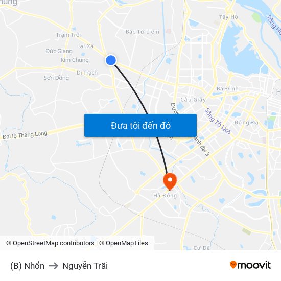 (B) Nhổn to Nguyễn Trãi map