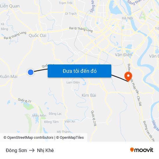 Đông Sơn to Nhị Khê map