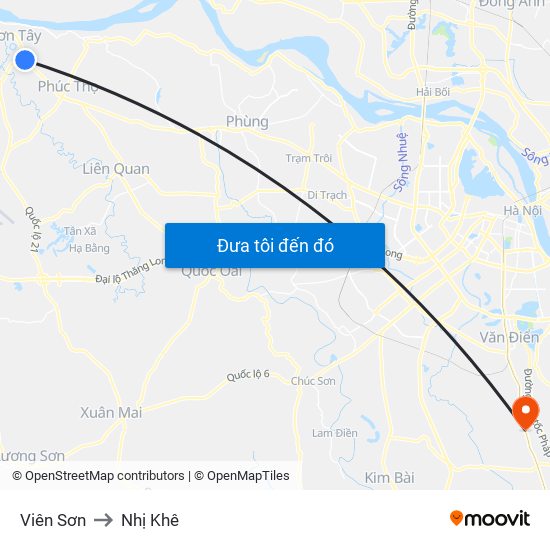 Viên Sơn to Nhị Khê map