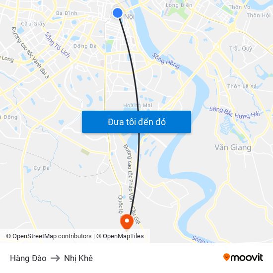 Hàng Đào to Nhị Khê map