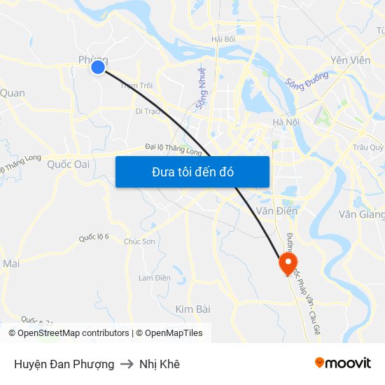 Huyện Đan Phượng to Nhị Khê map