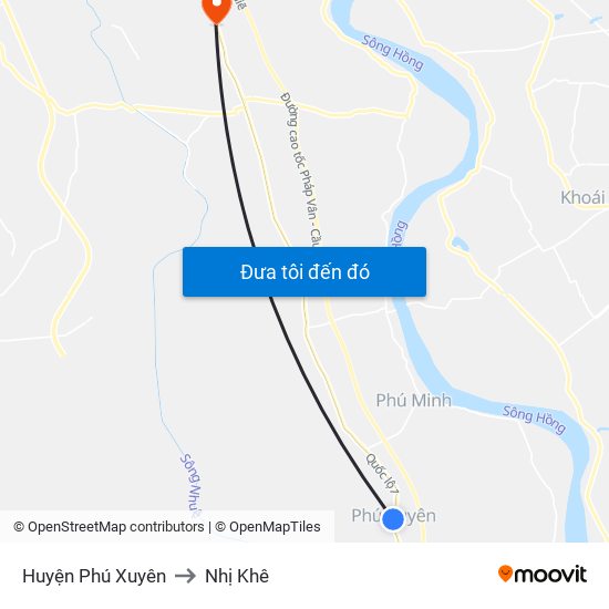 Huyện Phú Xuyên to Nhị Khê map