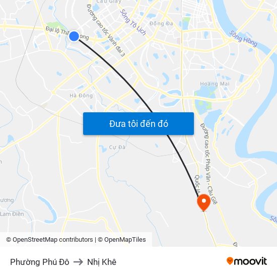 Phường Phú Đô to Nhị Khê map