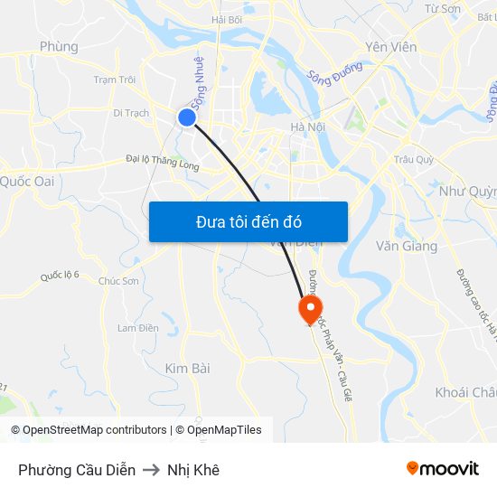 Phường Cầu Diễn to Nhị Khê map