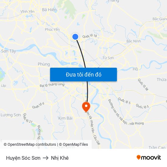 Huyện Sóc Sơn to Nhị Khê map