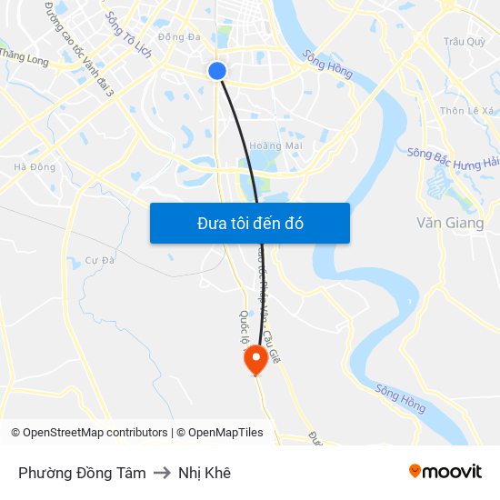 Phường Đồng Tâm to Nhị Khê map