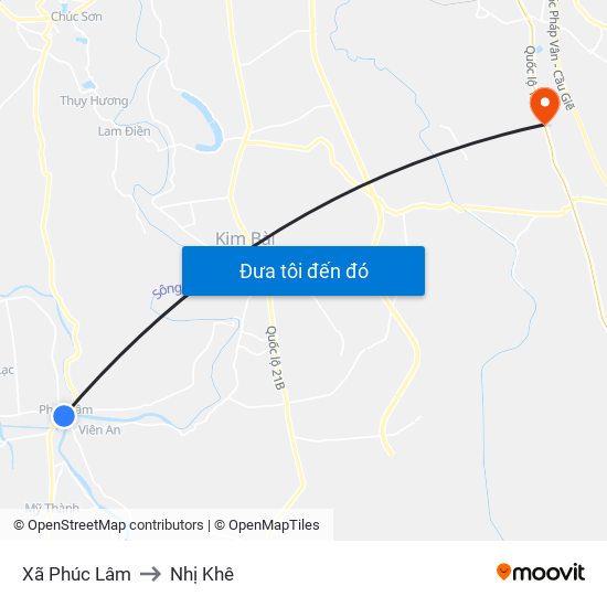 Xã Phúc Lâm to Nhị Khê map