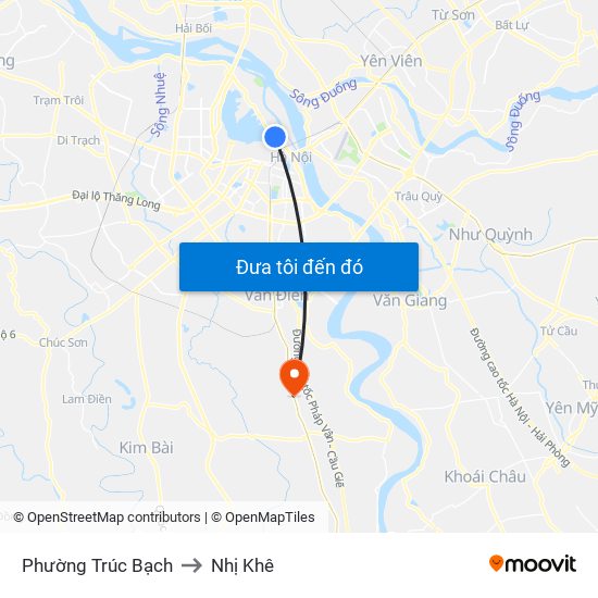 Phường Trúc Bạch to Nhị Khê map