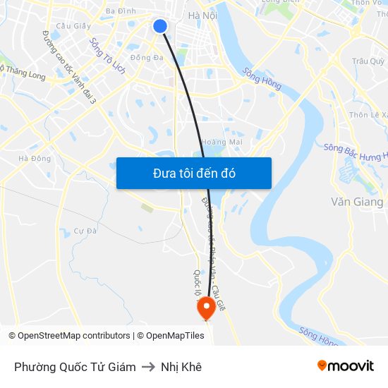 Phường Quốc Tử Giám to Nhị Khê map