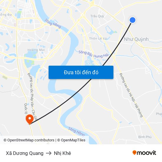 Xã Dương Quang to Nhị Khê map