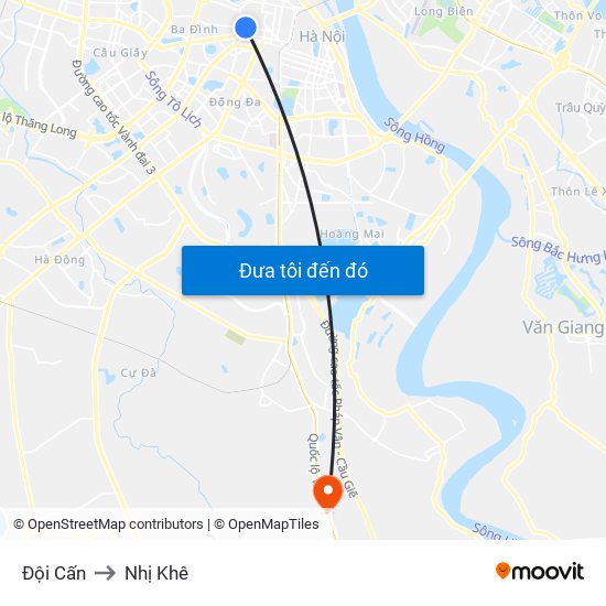 Đội Cấn to Nhị Khê map