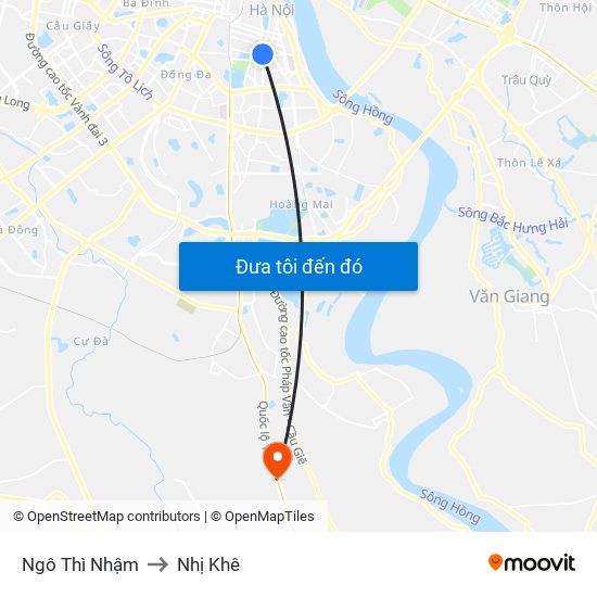 Ngô Thì Nhậm to Nhị Khê map