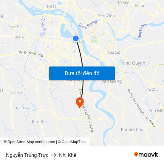 Nguyễn Trung Trực to Nhị Khê map