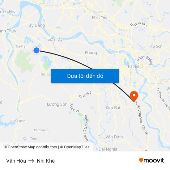 Vân Hòa to Nhị Khê map