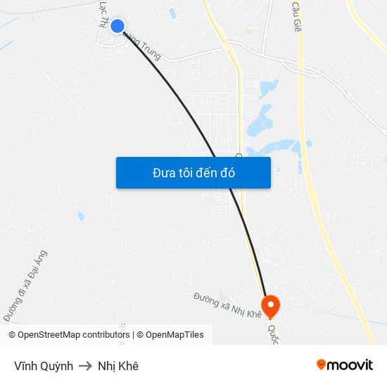 Vĩnh Quỳnh to Nhị Khê map