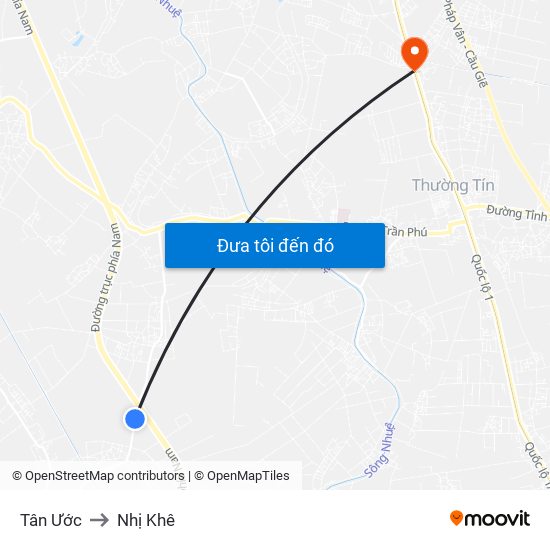 Tân Ước to Nhị Khê map