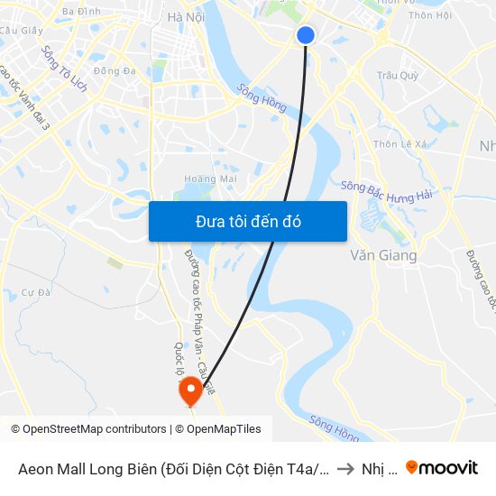 Aeon Mall Long Biên (Đối Diện Cột Điện T4a/2a-B Đường Cổ Linh) to Nhị Khê map