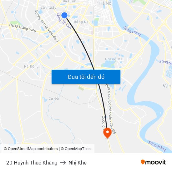 20 Huỳnh Thúc Kháng to Nhị Khê map