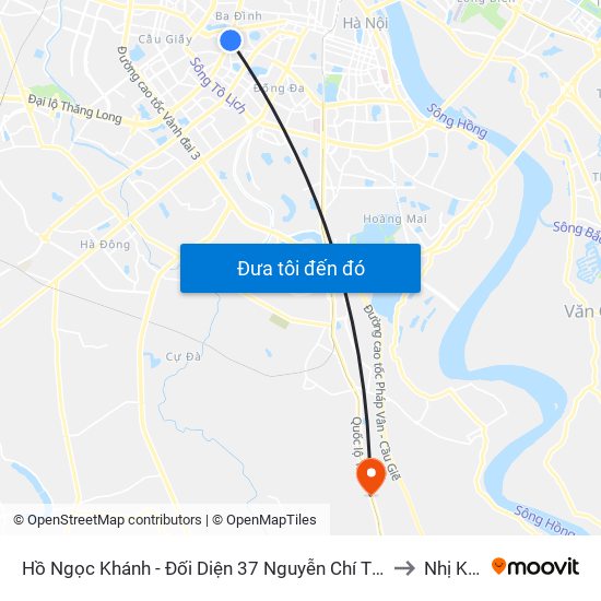 Hồ Ngọc Khánh - Đối Diện 37 Nguyễn Chí Thanh to Nhị Khê map