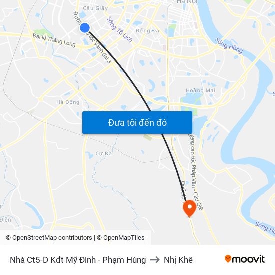 Nhà Ct5-D Kđt Mỹ Đình - Phạm Hùng to Nhị Khê map