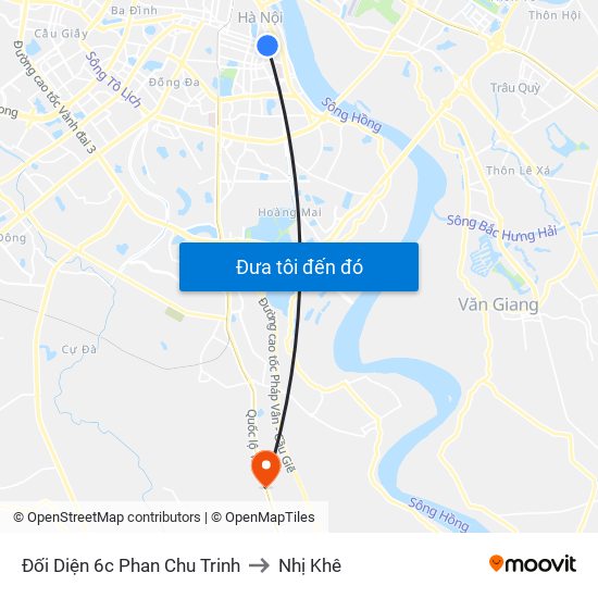 Đối Diện 6c Phan Chu Trinh to Nhị Khê map