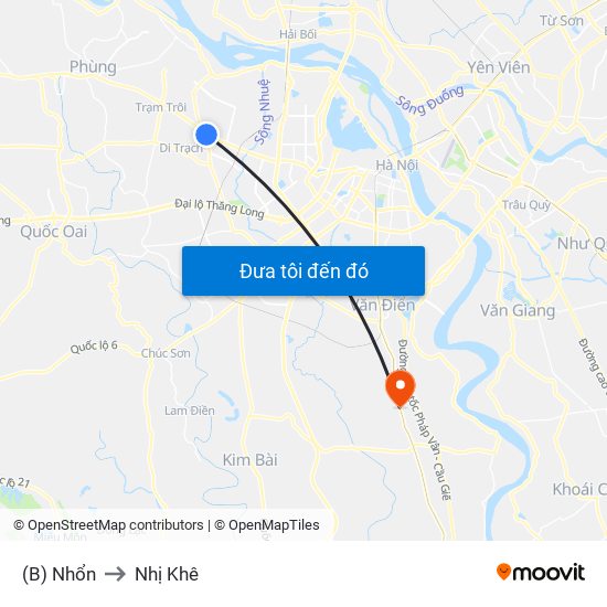 (B) Nhổn to Nhị Khê map