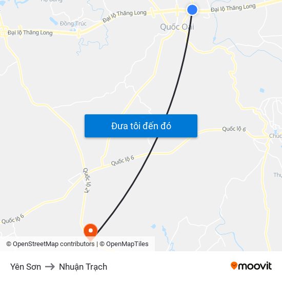 Yên Sơn to Nhuận Trạch map