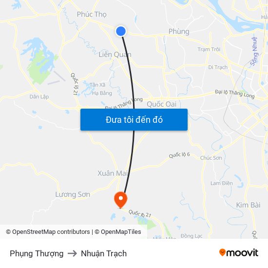 Phụng Thượng to Nhuận Trạch map