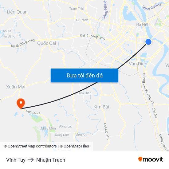 Vĩnh Tuy to Nhuận Trạch map